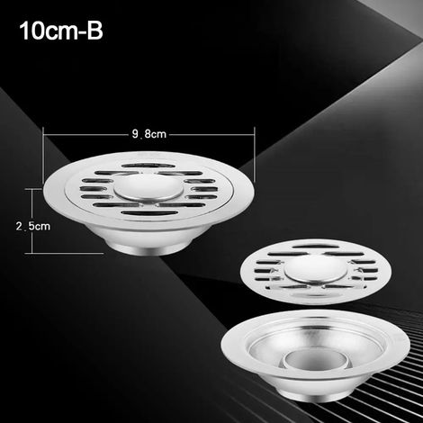 (10cm-B) Stainless Steel Floor Drains Washing Machine Dual-purpose Square Sink Strainer Cover Bathroom Sewer Dectable Drainer (1/4)