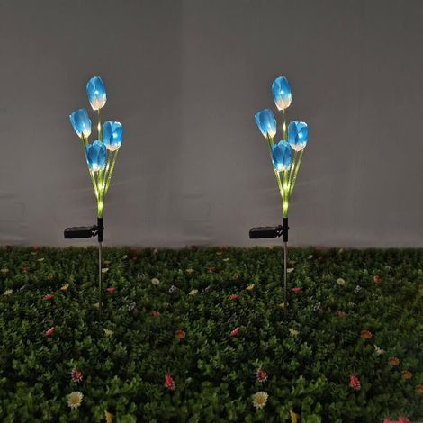 Bleu – Lampe extérieur tulipe – Solaire IP65 – Terrasse, jardinière (1/3)