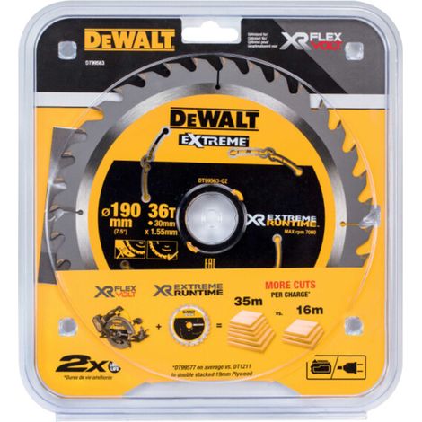 Dewalt DT99563 190mm Extreme Runtime Circular Saw Blade