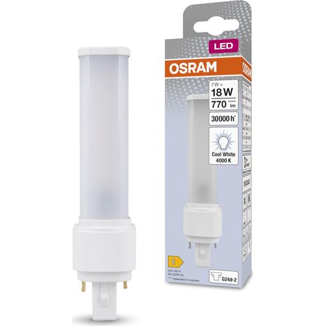 Ampoule LED pour culot G24D-2, 7 watt, 700 lumen, blanc froid (4000K), orientable, en remplacement de l'ampoule conventionnelle 18W (1/5)