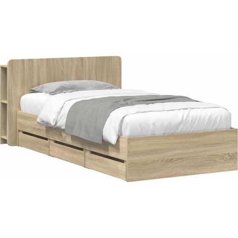 Estructura de cama con almacenamiento Roble Sonoma 75 x 190 cm vidaXL (1/5)