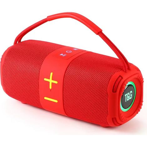 Enceinte Bluetooth portable avec lumières LED rouges - Son de haute qualité pour les fêtes et les événements (1/4)