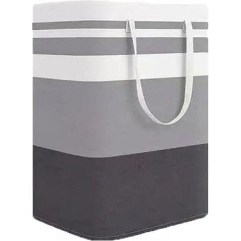 Panier à linge pliable grande capacité avec poignée pratique. Facile à ranger, idéal pour les vêtements, draps, serviettes, jouets, etc. Capacité : 75 litres, gris dégradé.