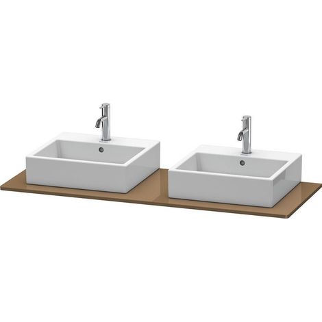 Consola Duravit XSquare 063G, 1400x 550 mm, 2 recortes, Color (frente/cuerpo): Marrón Oliva Laca Alto Brillo - XS063GB6161