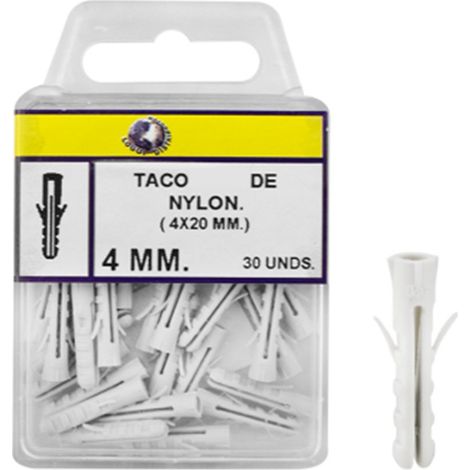 Taco blanco de plástico estriado - 9mm, GIBALTO