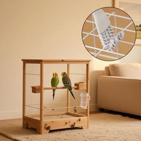 Cepillo de cocina, Cepillo para ranuras, Cepillo para limpiar jaulas de pájaros, Fácil de sujetar, jaulas de pájaros y ranuras, Blanco (1/5)