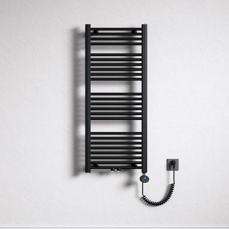 Mai & Mai Radiatore Piatto 120x50cm con Elemento Riscaldante 600W, Radiatore Scaldasalviette Termoarredo da Bagno Riscaldamento Elettrico o da Acqua Calda RHE in Acciaio, Antracite