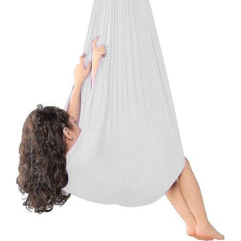 Balançoire sensorielle d'intérieur pour thérapie, compatible avec adultes, enfants et adolescents - 100 x 280 cm - Blanc (1/4)