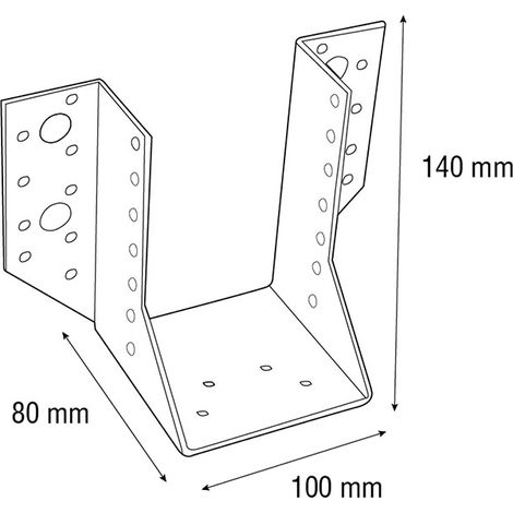 Herraje pérgola. Soporte de viga abierto - 80x100xh. 140 mm / 15 ud