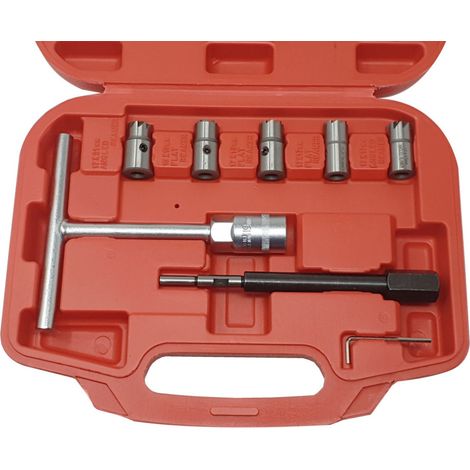 Trade Shop - Set Kit Alesatori Per La Pulizia Iniettore Iniettori Auto Motore Diesel 8 Pezzi - (1/5)