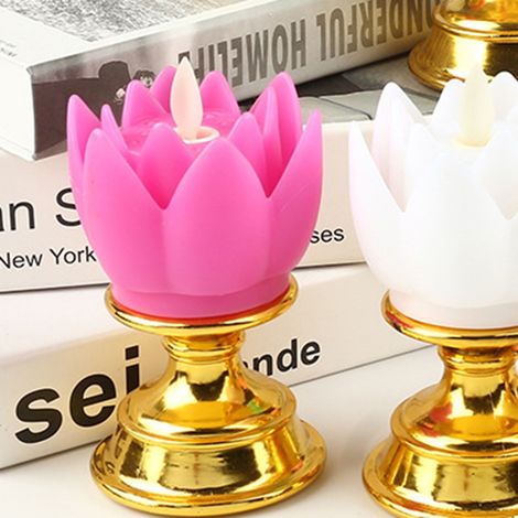 Lampe lotus LED multicolore à lumière douce et naturelle, réaliste, sûre, inodore et durable, pour chambre, bureau ou salon, violette (1/4)