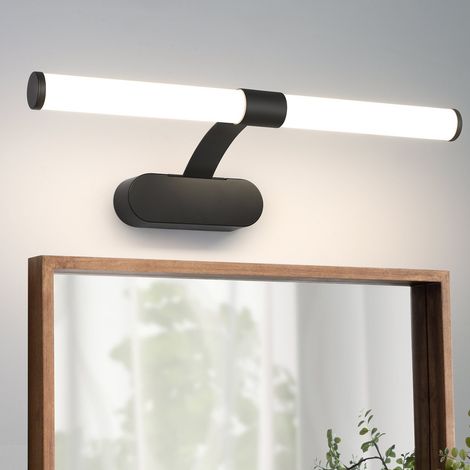 GBLY LED Spiegelleuchte Bad Spiegellampe - Schwarz Badleuchte Wand 40CM Wandlampe Badezimmer 6W Modern Wasserdicht IP44 Wandleuchte Neutralweiß 4000K Badlampe für Keller Küche Badschrank