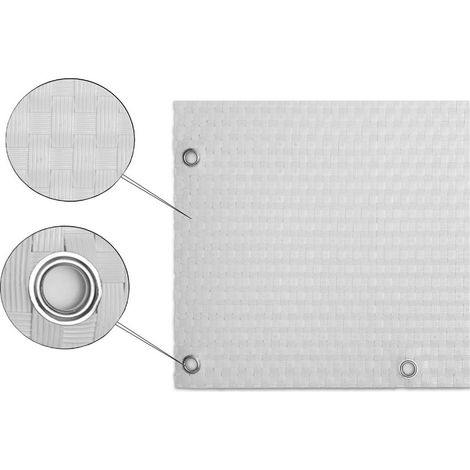 Panel de Ratán para Balcón o Valla (Blanco) 100x300 cm