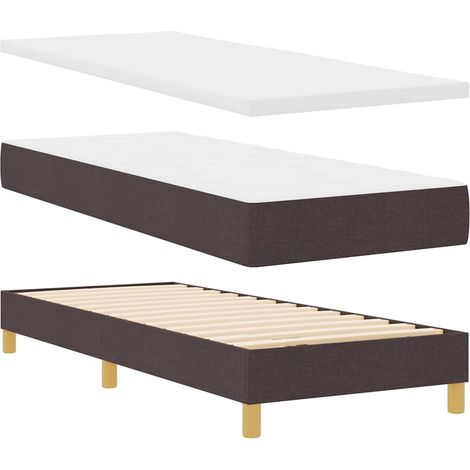 Cama tipo Box Spring Manual Marrón Oscuro 200 x 80 cm tela vidaXL (1/5)