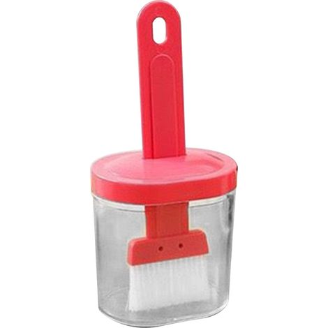 Brosse à huile en silicone intégrée, distributeur d'huile d'olive avec pinceau pour cuisson, pâtisserie, barbecue et marinades rose (1/5)
