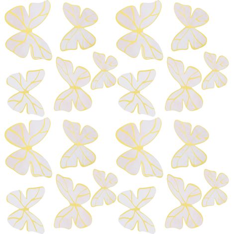 Lot de 4 autocollants muraux papillons beiges pour décoration de fête, maison et loisirs créatifs (1/5)