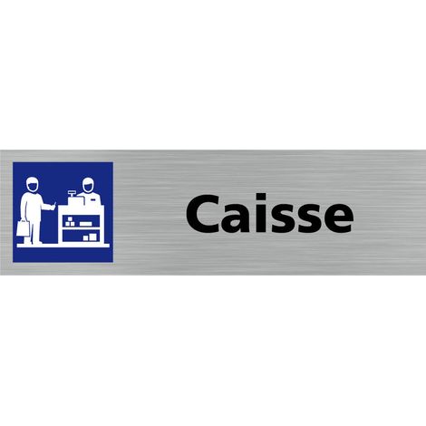 Pictogramme CAISSE (Q0280).- Adhésif aspect aluminium brossé - (1/5)