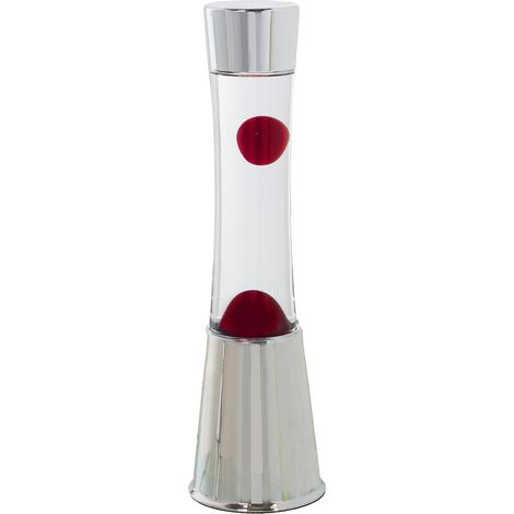 Lampe à Lave Métal Transparent Brillant Liquide/Rouge +Ampoule Rep °11X39 Cm Noir Câble : 150 Cm (1/5)