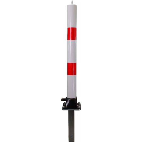 Poteau rabattable 900-76-WR/SP BLANC/ROUGE (clefs distinctes) avec œillet et pied ancré (1/5)