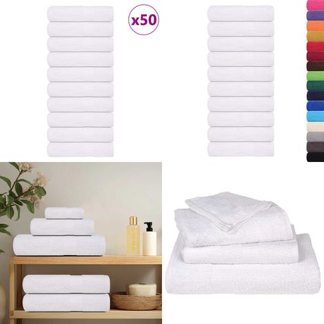 vidaXL Handtücher 50 Stk. Weiß 50x100 cm 360 g/m² 100% Baumwolle (1/5)