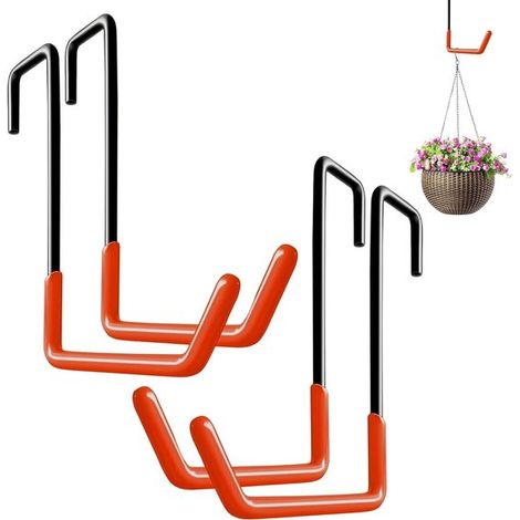 Stück in S Hakenform, für S Haken mit einem Durchmesser von maximal 5 cm, stabile Wandhaken zum Aufhängen von Fahrrädern, Blumentöpfen und Garten (1/5)