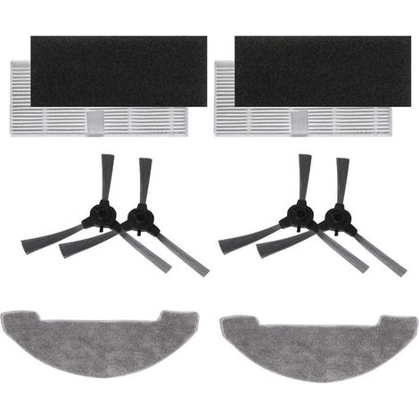 Kit de accesorios para Proscenic 850T con 2 cepillos principales, 4 filtros HEPA, 6 cepillos laterales y 4 paños de fregado. (1/5)