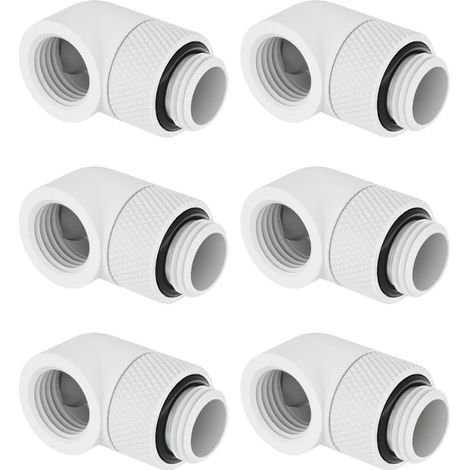 Dracaena Lot de 6 rallonges mâle vers femelle G1/4", rotation à 90°, blanc, (1/4)