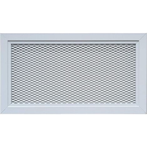 Grille de ventilation aluminium perforé blanc moderne avec filet métallique – RAL9016 – Grille d’aération intérieur extérieur – 30 x 15 cm rectangulaire.