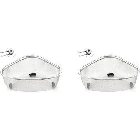 2 cestas de drenaje de tres esquinas para fregadero, cestas de filtro de tres esquinas para cocina, cestas de drenaje para almacenamiento de frutas y verduras B