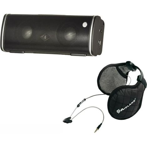 Albrecht Pni27610Sz Kit Max Treme Enceinte Bluetooth + Cadeau Midland Casque Stéréo Hiver Noir (1/4)