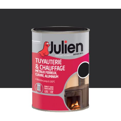 Peinture Tuyauterie & chauffage Julien Mat Noir 0,25 L (1/2)