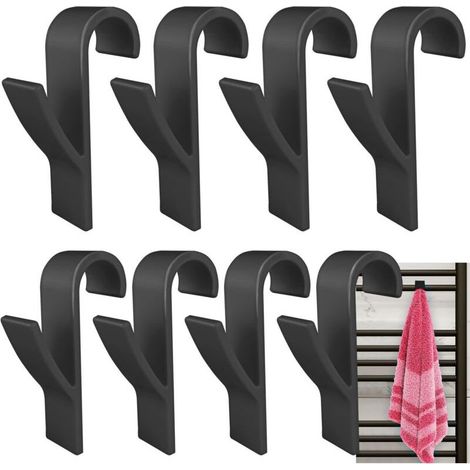 Round Radiator Hooks, White Towel Hooks, Bathroom Towel Hooks, Radiator Hooks, Radiator Hooks, All Standard Radiators (Black) (1/5)