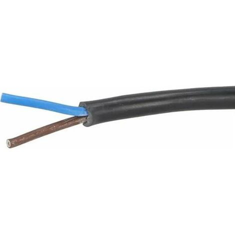 – Câble électrique H05VVF 2x1mm² noir 2m – Conducteur cuivre flexible – Tension 500V – Pour appareils légers et sources lumineuses - 2x1mm2