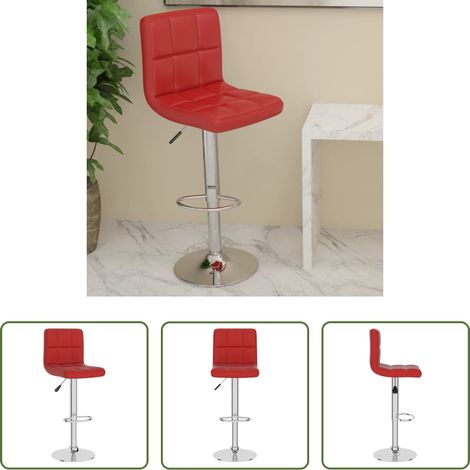 Chaise de bar - Tabouret de bar Rouge bordeaux Similicuir (1/5)