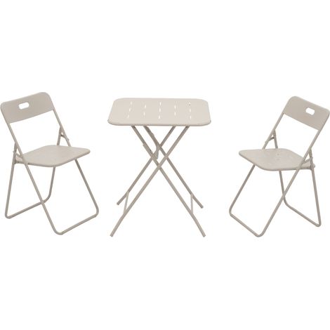 Set de bistro pliant 3 pièces – 2 chaises + 1 table, structure en acier avec revêtement E-coating résistant aux intempéries, léger et pliable, facile à ranger – Idéal pour jardin, terrasse et balcon – (1/5)