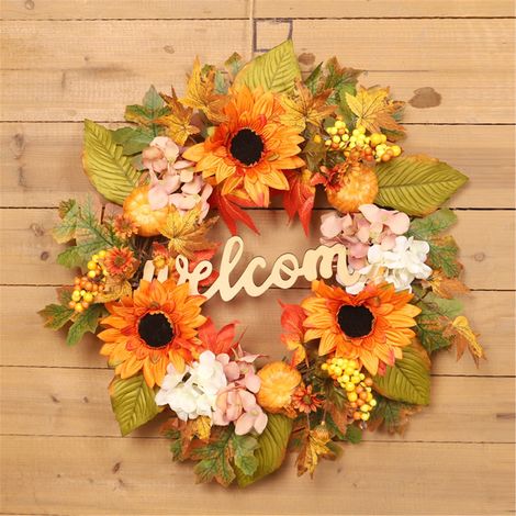 Guirlande Décorative Halloween - Pendeloque en Forme de Feuille d'Érable - Clochette Murale ou Porte - Orangé - 1 Pièce (1/5)