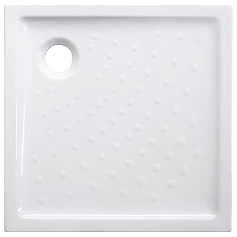 Receveur de douche céramique extra-plat 6 cm blanc 80x80cm (1/2)