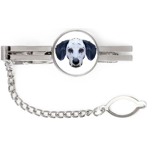 Dálmata, Pointer dálmata: pinza de corbata geométrica con foto e inscripción Art-Dog (1/4)