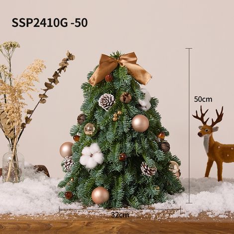 Nobel Albero di Natale Artificiale Modello Nobel – Polietilene PE Puro, Finitura Dorata Elegante – Design Realistico e Duraturo – Ideale per Tavoli di Ristoranti e Hotel, 50 cm (1/5)