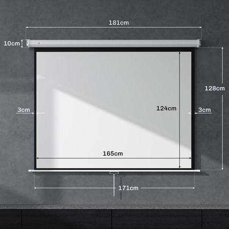 Écran de projection de 84 pouces, format 4:3, angle de vision de 160°, montage au plafond ou au mur.