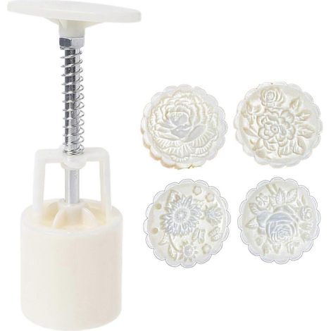 Mondkuchenstempel aus Kunststoff, niedliche Blumenform, Mondkuchenform, Festtags-Handpresse (1/5)
