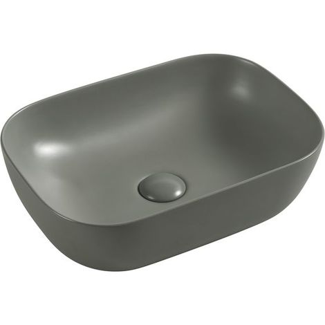Vasque à poser Lusso ovale 45,5 x 32,5 cm, gris mat (1/5)