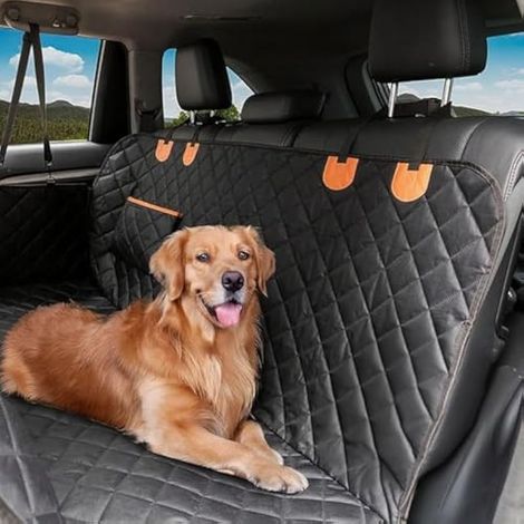 Housse de protection pour siège auto pour chien - Protection de siège auto 4 en 1, imperméable et antidérapante, 137 x 147 cm, peut servir de tapis de coffre ou de tapis de pique-nique. (1/4)