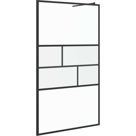 Walk-in Shower Wall Black 115 x 195 x 0.5 cm vidaXL