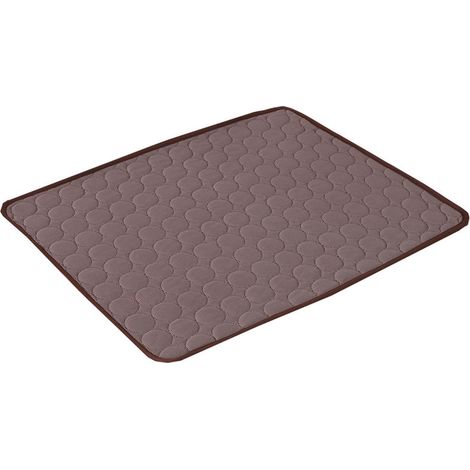 Couverture rafraîchissante pour chien couleur café 60 x 50 cm, tapis auto-rafraîchissant pour chiens et chats, en soie glacée, lavable, gris (1/5)