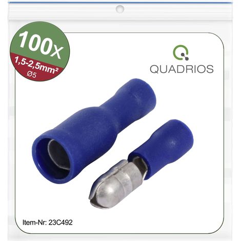 Quadrios 23C492 Cosse cylindrique mâle 1.5 mm² 2.5 mm² bleu 100 pc(s) (1/3)