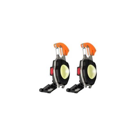 Crezuo Set di 2 mini torce da lavoro portatili, 800 lumen, ricaricabili.