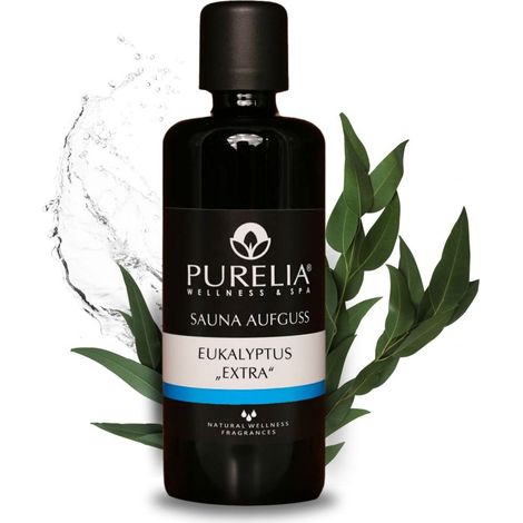PURELIA Saunaaufguss Konzentrat Eukalyptus extra 100 ml natürlicher Sauna-aufguss - reine ätherische (1/5)