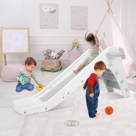 Toboggan pour Enfants, avec Panier de Basket, Toboggan Enfant Intérieur Sûres et Faciles à Nettoyer, Basket - Ball Inclus, Charge 25kg, 19087.545cm (1/5)