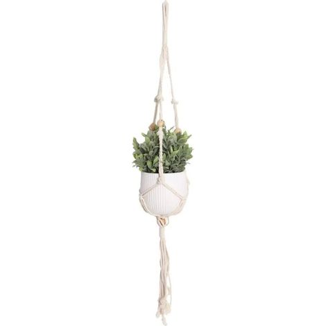 Support pour pot de fleurs en corde de coton, pour plafond intérieur et extérieur, décoration de balcon, support pour plantes suspendues (1/5)